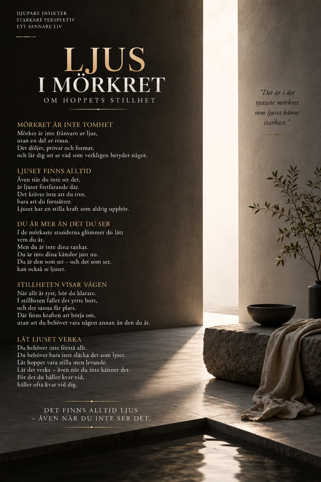 Ljus i mörkret – om hoppets stillhet