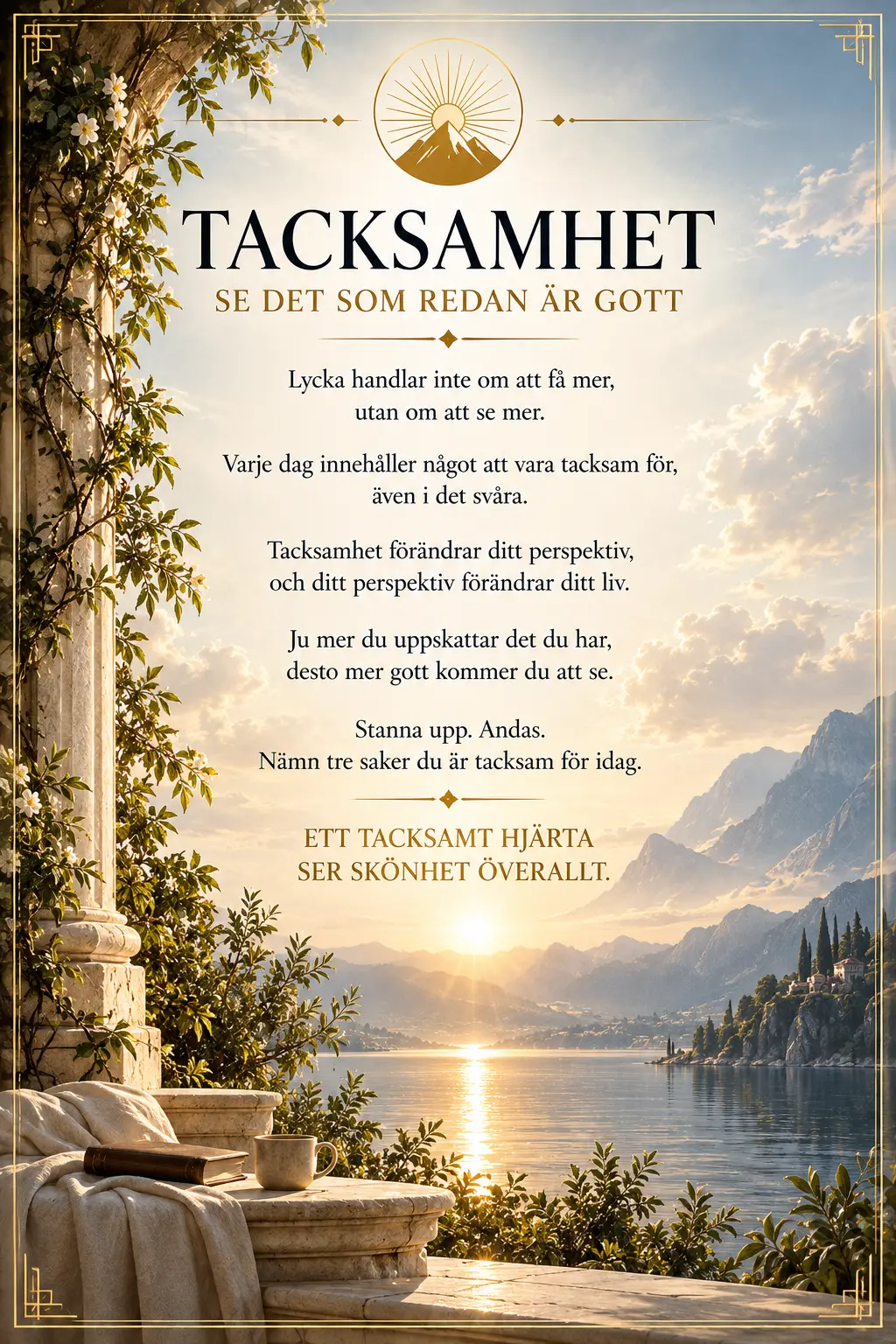 Tacksamhet – se det som redan är gott